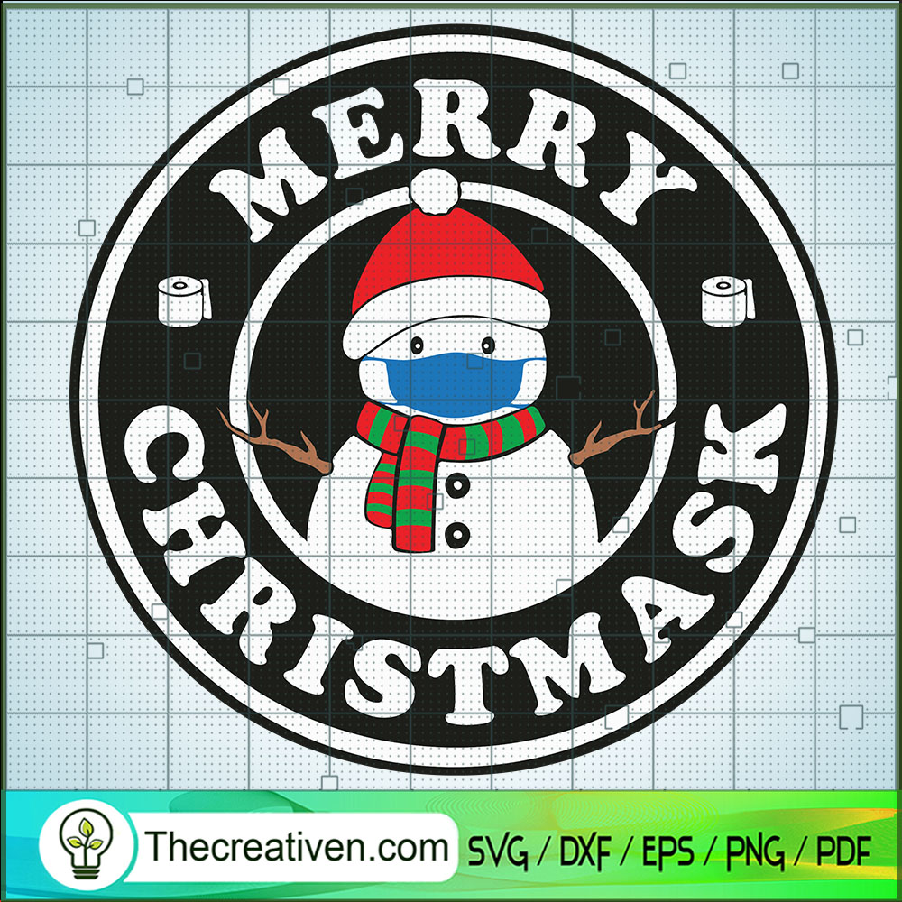 Merry Christmask SVG Cut File for Cricut & Silhouette 1 Merry Christmask SVG Cut File for Cricut & Silhouette