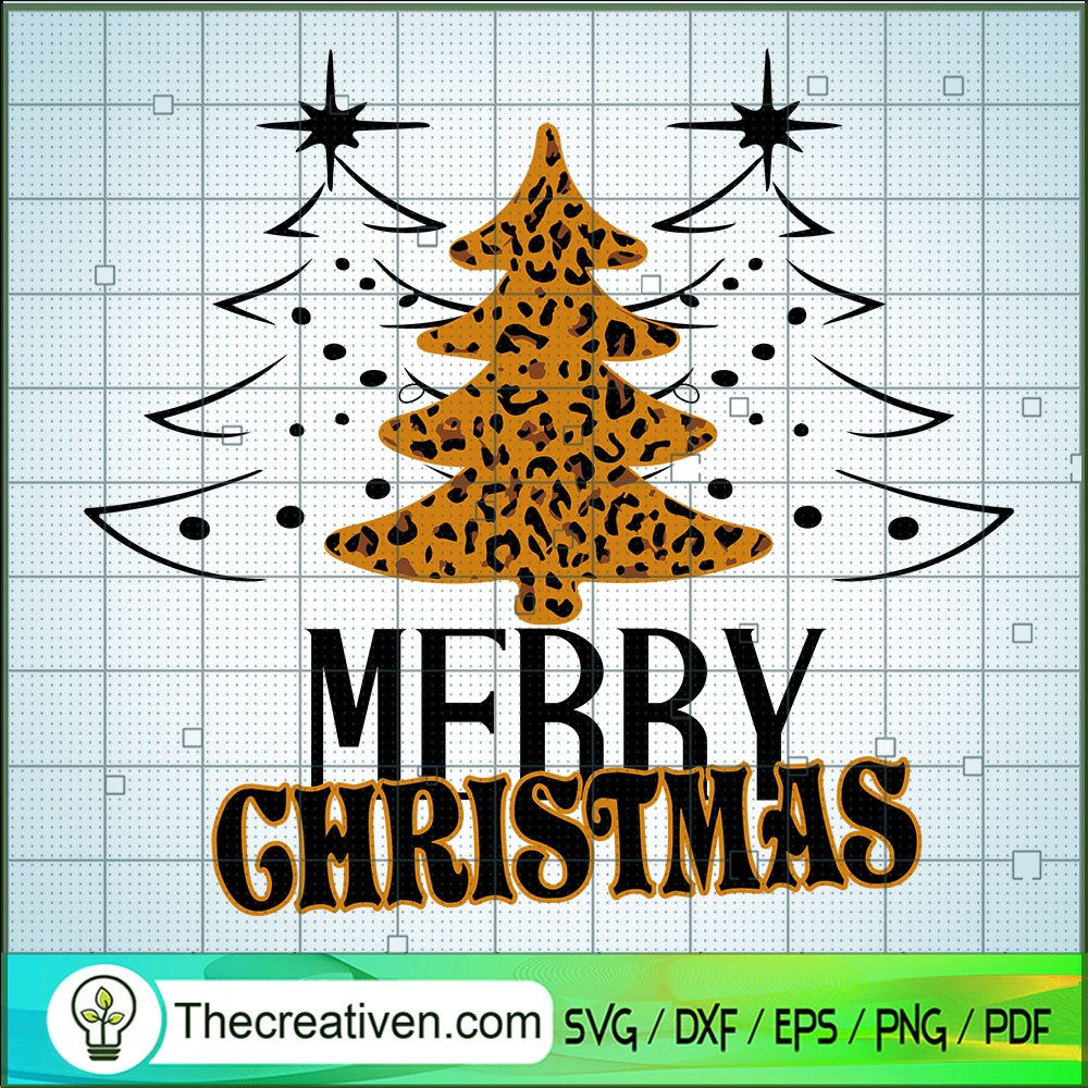 Leopard Print Christmas Tree SVG Cut File for Cricut & Silhouette 1 Leopard Print Christmas Tree SVG Cut File for Cricut & Silhouette