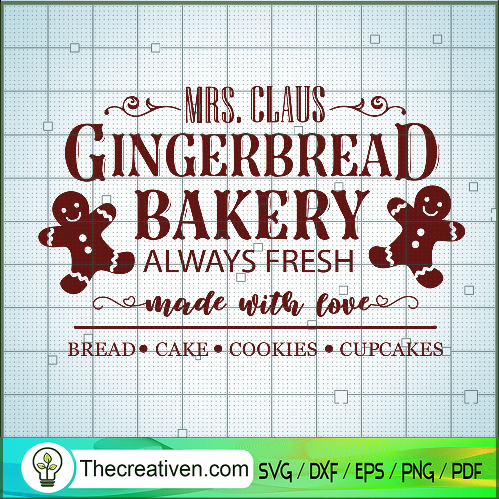 Mrs Claus Gingerbread Bakery Sign SVG, Christmas SVG, Holiday SVG 1 Mrs Claus Gingerbread Bakery Sign SVG, Christmas SVG, Holiday SVG