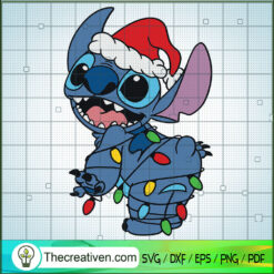 Christmas Stitch SVG, Christmas SVG, Christmas Lights SVG