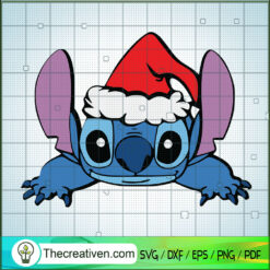 Stitch Christmas Santa Hat SVG, Stitch SVG, Disney Stitch SVG