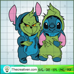 Grinch And Stitch SVG, Grinch Christmas SVG, Disney Stitch SVG