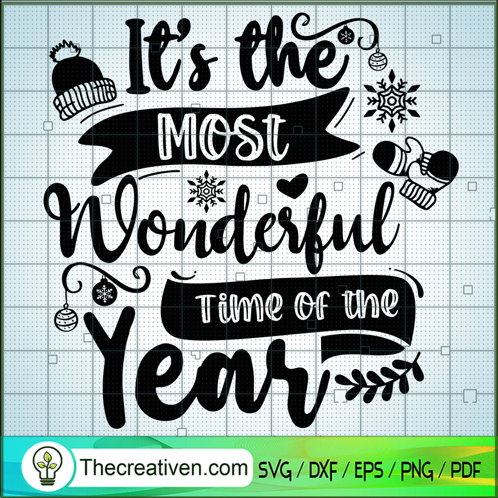 It's The Most Wonderful Time Of The Ye SVG Cut File fo Design 63705 1 It's The Most Wonderful Time Of The Ye SVG Cut File fo Design 63705