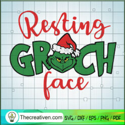 Resting Grinch Face SVG , Grinch Christmas SVG, Grinch SVG