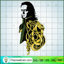 Loki With Snake Gold SVG, Loki God SVG, Marvel Studio SVG
