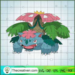 Mega Venusaur Pokemon SVG, Pokemon Dex SVG, Pokemon Cartoon SVG