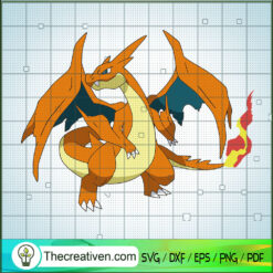 Mega Charizard Fire Pokemon SVG, Pokemon Dex SVG, Pokemon Cartoon SVG