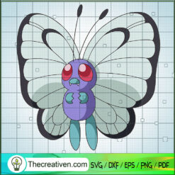 Butterfree Pokemon SVG, Pokemon Dex SVG, Pokemon Cartoon SVG