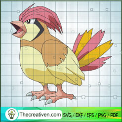 Pidgeotto Pokemon SVG, Pokemon Dex SVG, Pokemon Cartoon SVG