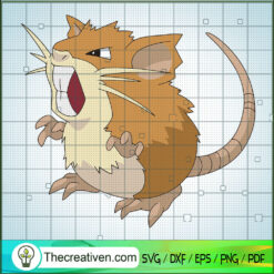 Raticate Male Pokemon SVG, Pokemon Dex SVG, Pokemon Cartoon SVG
