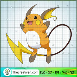 Raichu Male Pokemon SVG, Pokemon Dex SVG, Pokemon Cartoon SVG