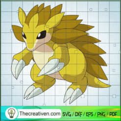 Sandslash Pokemon SVG, Pokemon Dex SVG, Pokemon Cartoon SVG