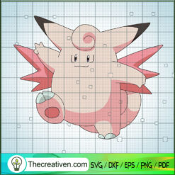 Clefable Pokemon SVG, Pokemon Dex SVG, Pokemon Cartoon SVG