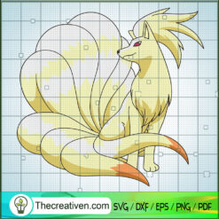 Ninetales Pokemon SVG, Pokemon Dex SVG, Pokemon Cartoon SVG