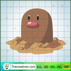 Diglett Pokemon SVG, Pokemon Dex SVG, Pokemon Cartoon SVG