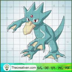 Golduck Pokemon SVG, Pokemon Dex SVG, Pokemon Cartoon SVG