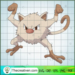 Mankey Pokemon SVG, Pokemon Dex SVG, Pokemon Cartoon SVG