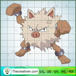 Primeape Pokemon SVG, Pokemon Dex SVG, Pokemon Cartoon SVG