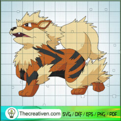 Arcanine Pokemon SVG, Pokemon Dex SVG, Pokemon Cartoon SVG