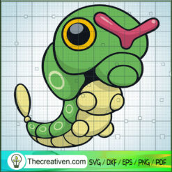 Caterpie Pokemon SVG, Pokemon Dex SVG, Pokemon Cartoon SVG