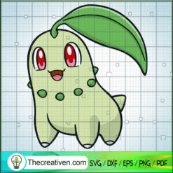 Chikorita Pokemon SVG, Pokemon Dex SVG, Pokemon Cartoon SVG