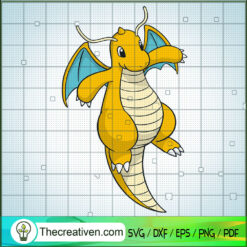 Dragonite Pokemon SVG, Pokemon Dex SVG, Pokemon Cartoon SVG