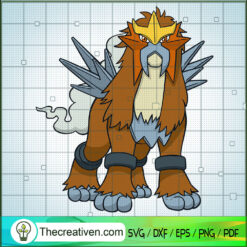 Entei Pokemon SVG, Pokemon Dex SVG, Pokemon Cartoon SVG