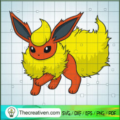 Flareon Pokemon SVG, Pokemon Dex SVG, Pokemon Cartoon SVG