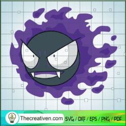 Gastly Pokemon SVG, Pokemon Dex SVG, Pokemon Cartoon SVG