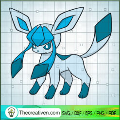 Glaceon Pokemon SVG, Pokemon Dex SVG, Pokemon Cartoon SVG