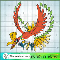Ho-Oh Pokemon SVG, Pokemon Dex SVG, Pokemon Cartoon SVG