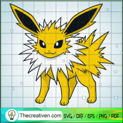 Jolteon Pokemon SVG, Pokemon Dex SVG, Pokemon Cartoon SVG