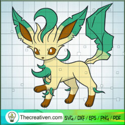 Leafeon Pokemon SVG, Pokemon Dex SVG, Pokemon Cartoon SVG