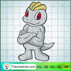 Machop Pokemon SVG, Pokemon Dex SVG, Pokemon Cartoon SVG
