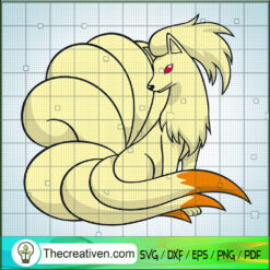 New Ninetales Pokemon SVG, Pokemon Dex SVG, Pokemon Cartoon SVG