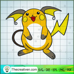 Funny Raichu Pokemon SVG, Pokemon Dex SVG, Pokemon Cartoon SVG