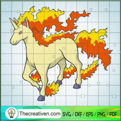 Rapidash Pokemon SVG, Pokemon Dex SVG, Pokemon SVG