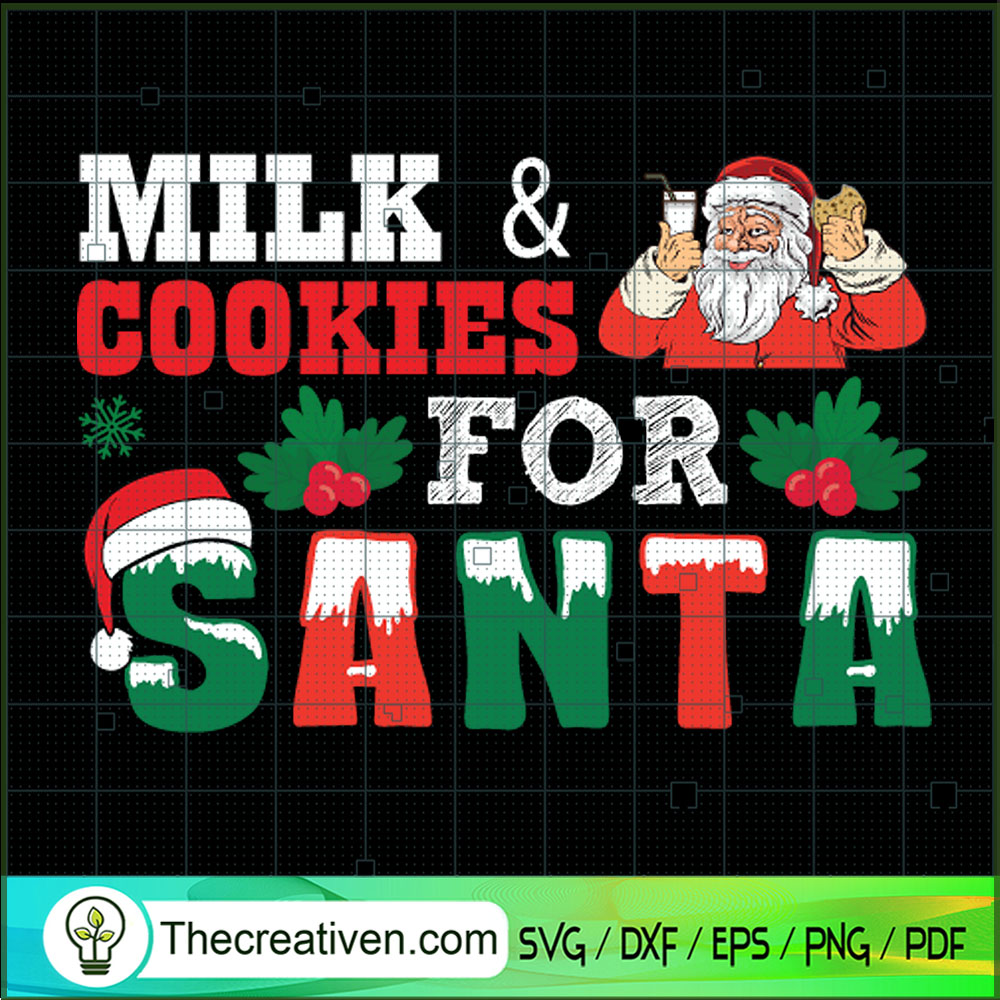 Milk And Cookies For Santa SVG Cut File for Cricut & Silhouette 1 Milk And Cookies For Santa SVG Cut File for Cricut & Silhouette