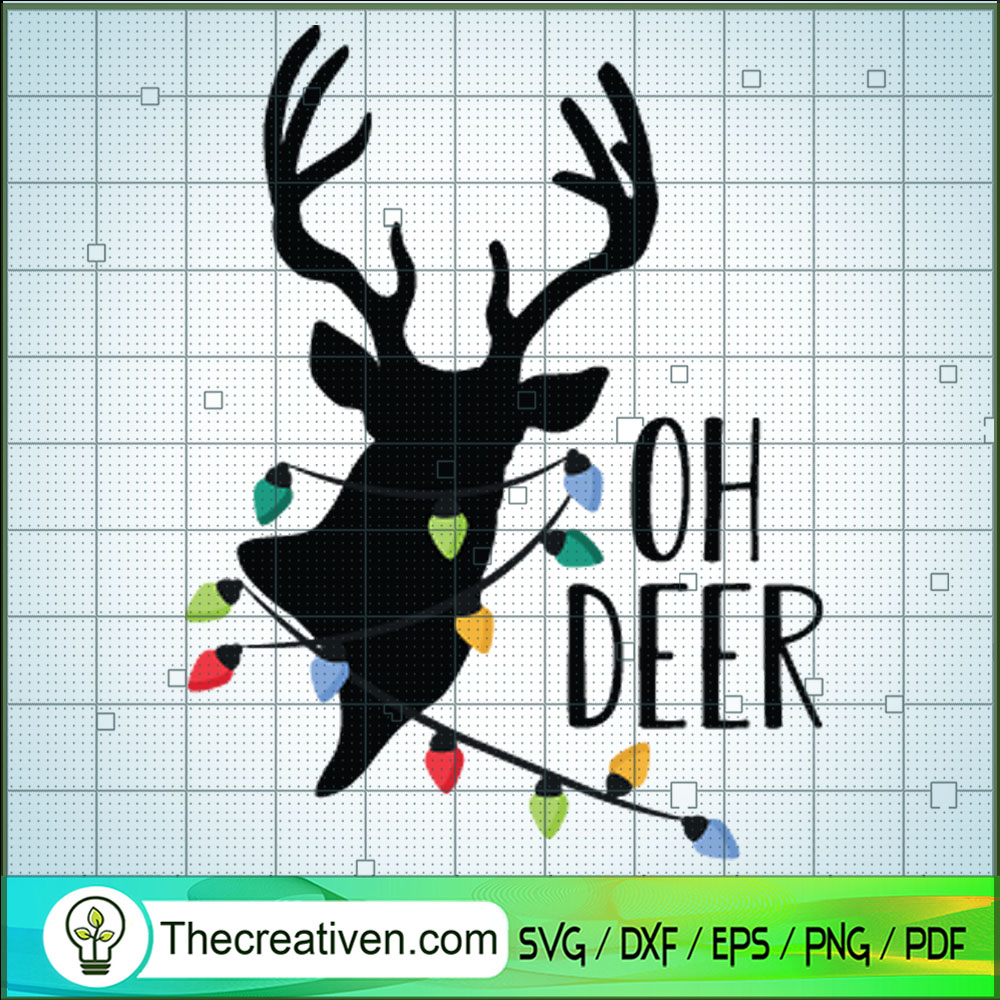 Oh Deer SVG, Reindeer Christmas SVG, Christmas Light SVG 1 Oh Deer SVG, Reindeer Christmas SVG, Christmas Light SVG