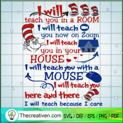 Dr Seuss I Will Teacher You  SVG Cut File for Cricut