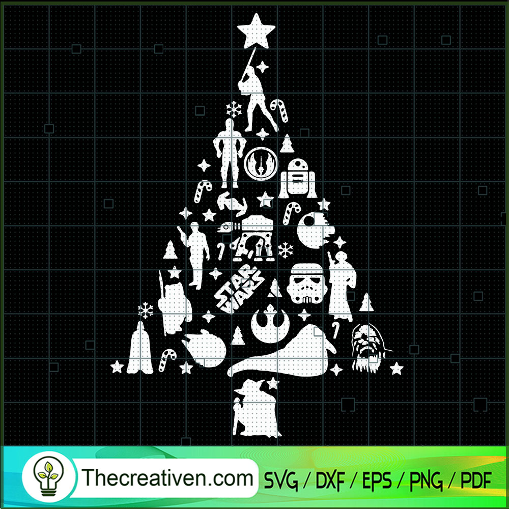 Star Wars Christmas Tree SVG, Star Wars Christmas SVG, Yoda SVG 1 Star Wars Christmas Tree SVG, Star Wars Christmas SVG, Yoda SVG