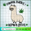 Wanna Smoke Alpaca Bowl SVG, Llama Cannabis SVG, Marijuana Leaf SVG