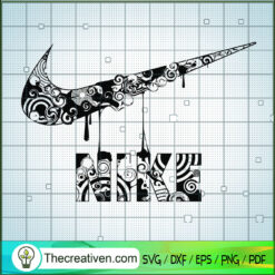 Nike Pattern Logo SVG, Nike Brand SVG, Nike Ink Flow SVG