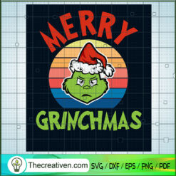 Retro Merry Grinchmas SVG, Grinch Christmas SVG, Merry Christmas SVG