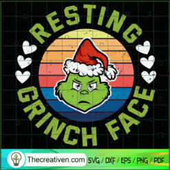 Retro Resting Grinch Face SVG Cut File for Cricut & Silhouette