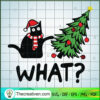 Cat What? Christmas SVG, Christmas Tree SVG, Funny Cat Christmas SVG