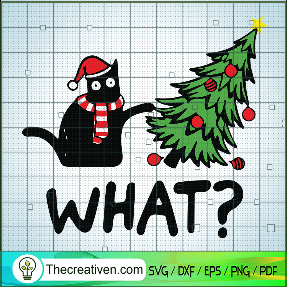 Cat What? Christmas SVG, Christmas Tree SVG, Funny Cat Christmas SVG 1 Cat What? Christmas SVG, Christmas Tree SVG, Funny Cat Christmas SVG