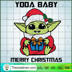 Yoda Baby Merry Christmas SVG, Yoda Christmas SVG, Merry Xmas SVG