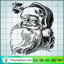 Santa Claus SVG, Christmas Funny SVG, Santa Face SVG