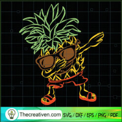 Dabbing Pineapple SVG, Funny Pineapple, Colorful Pineapple SVG